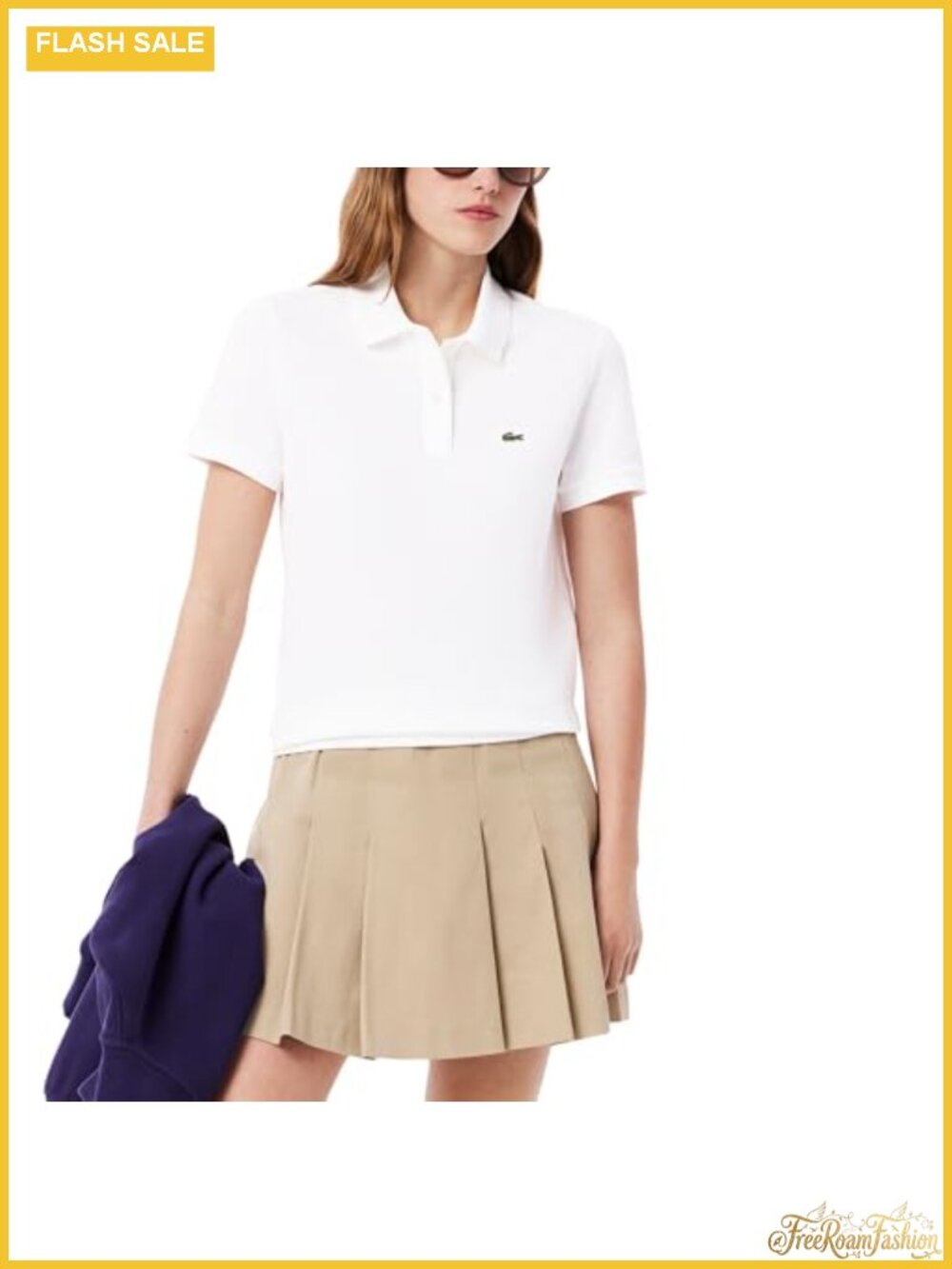 Womens Classic Fit Cotton Petit Pique Polo Collared Short Sleeve Casual Top